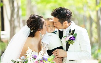 子連れ婚　ガーデンウェディング