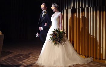 ハイアットリージェンシー京都　結婚式　ウェディングドレス　Aライン