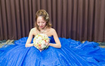 池袋ホテルメトロポリタン　結婚式　お色直し　ブルーカラードレス