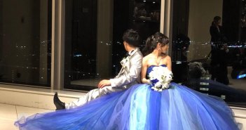 ザ･スタイル 岡山　結婚式　カラードレス　ブルーグラデーション